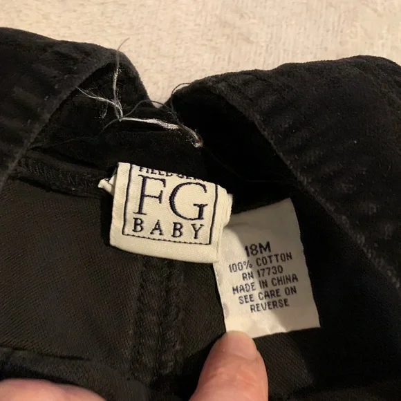 Vintage Baby Girl‎ 18 Month Velvet Velour Black Overalls Y2K - Picture 4 of 6